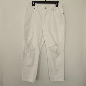 Good American Good 90'S Duster Natural Fray Jeans White 8/29 NWT